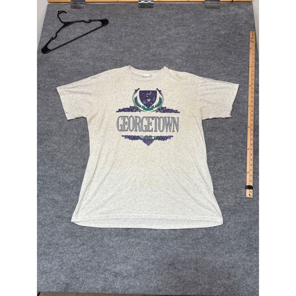 Vintage Georgetown University Hoyas T Shirt Heather Grey Graphic XL 90s USA